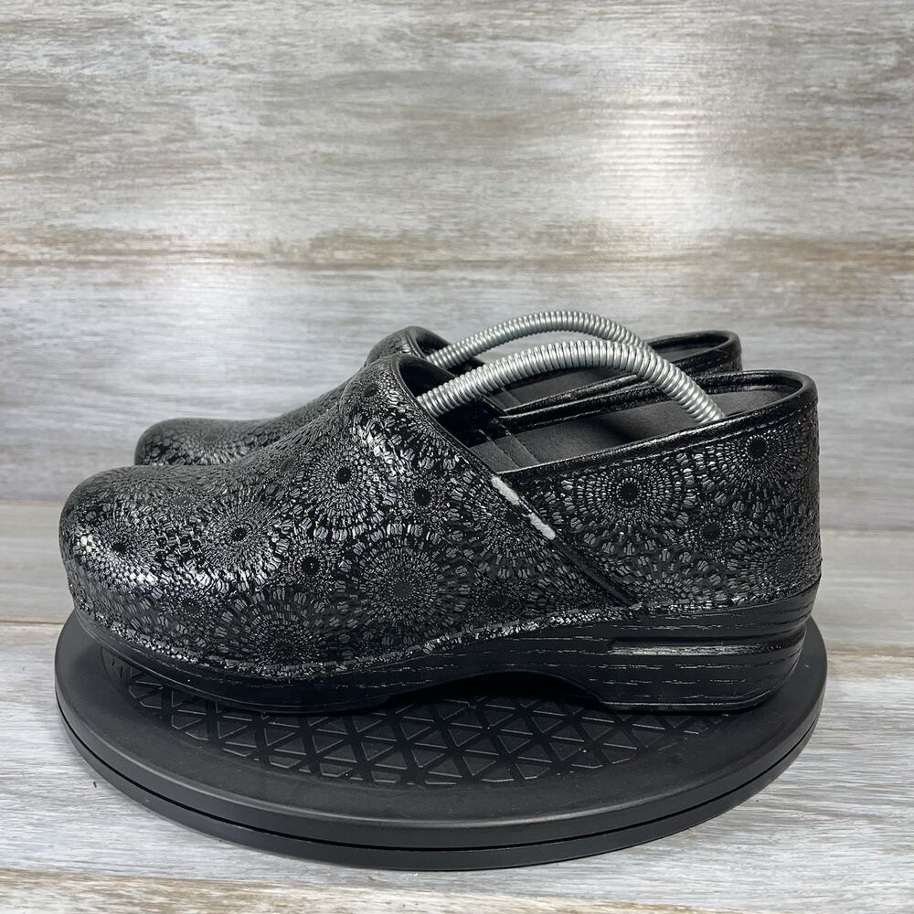 Dansko Black Patterned Clogs XP size 39